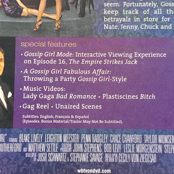 Gossip Girl Season 3 / The Complete Third Season 5 Disc Set DVD 2010 - Picture 4 of 8